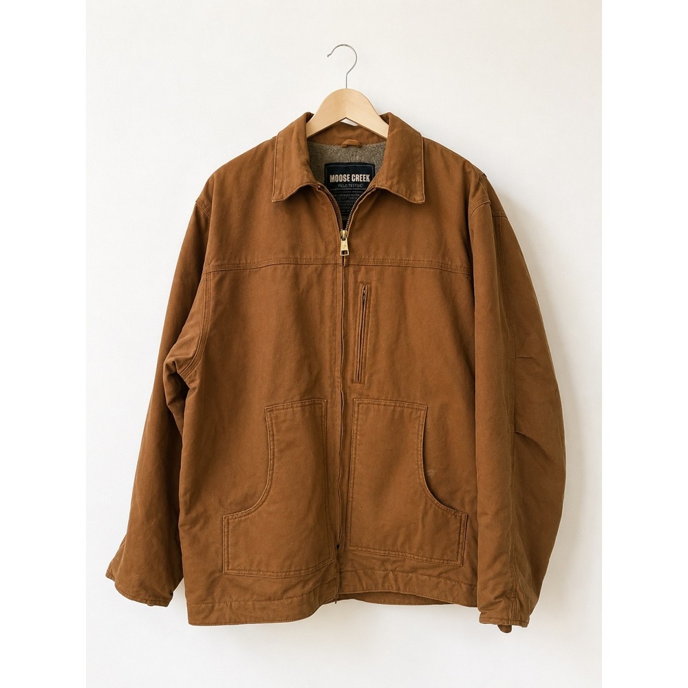 Moose Creek Field Tested Mens Heavy Duty Canvas Chore Jacket Workwear Utility /L